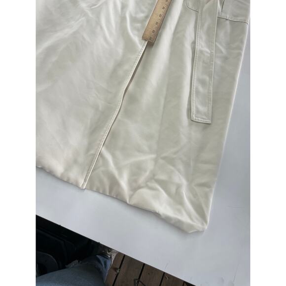 Marina Moscone Collective Vest Womens Medium White Twill Long Wrap Collared - Picture 7 of 11